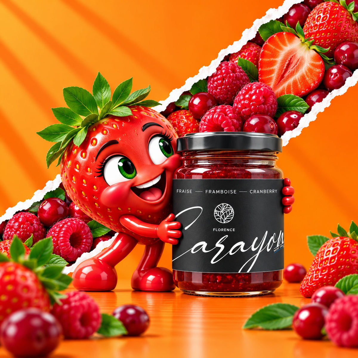 Confiture - Fraise framboise et cranberry