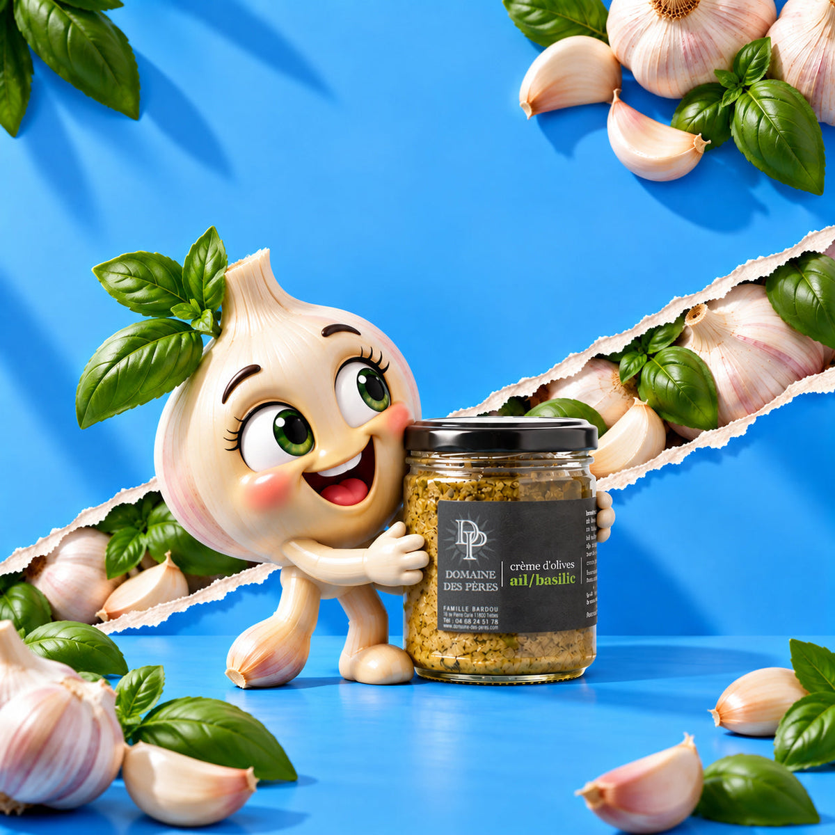 Crème d'olives - Ail et basilic
